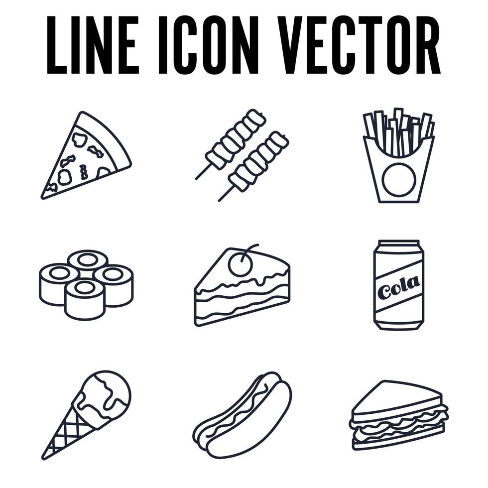 plantilla de símbolo de icono de conjunto de comida rápida para ilustración de vector de logotipo de colección de diseño gráfico y web