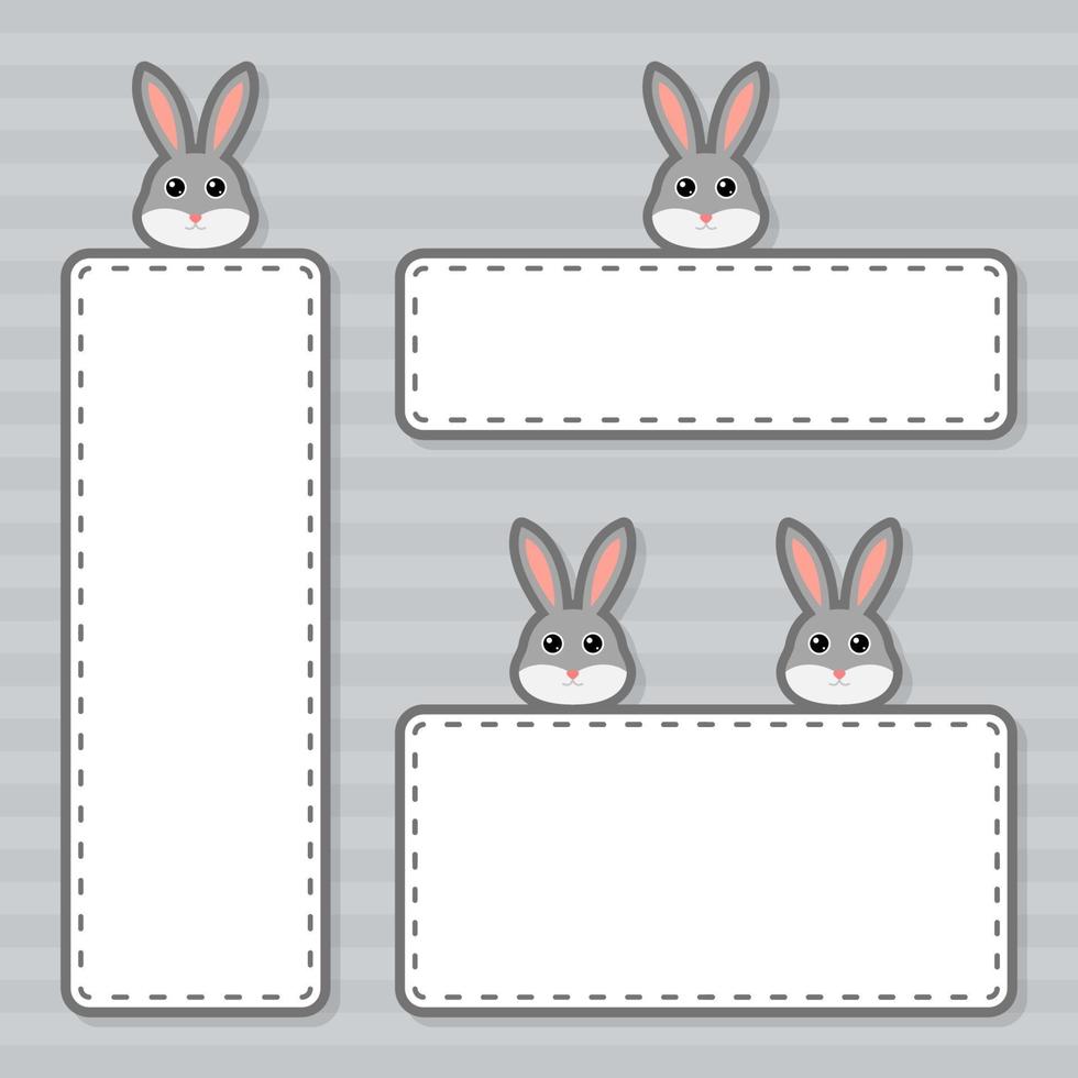 Set of cute banner with Rabbit vector