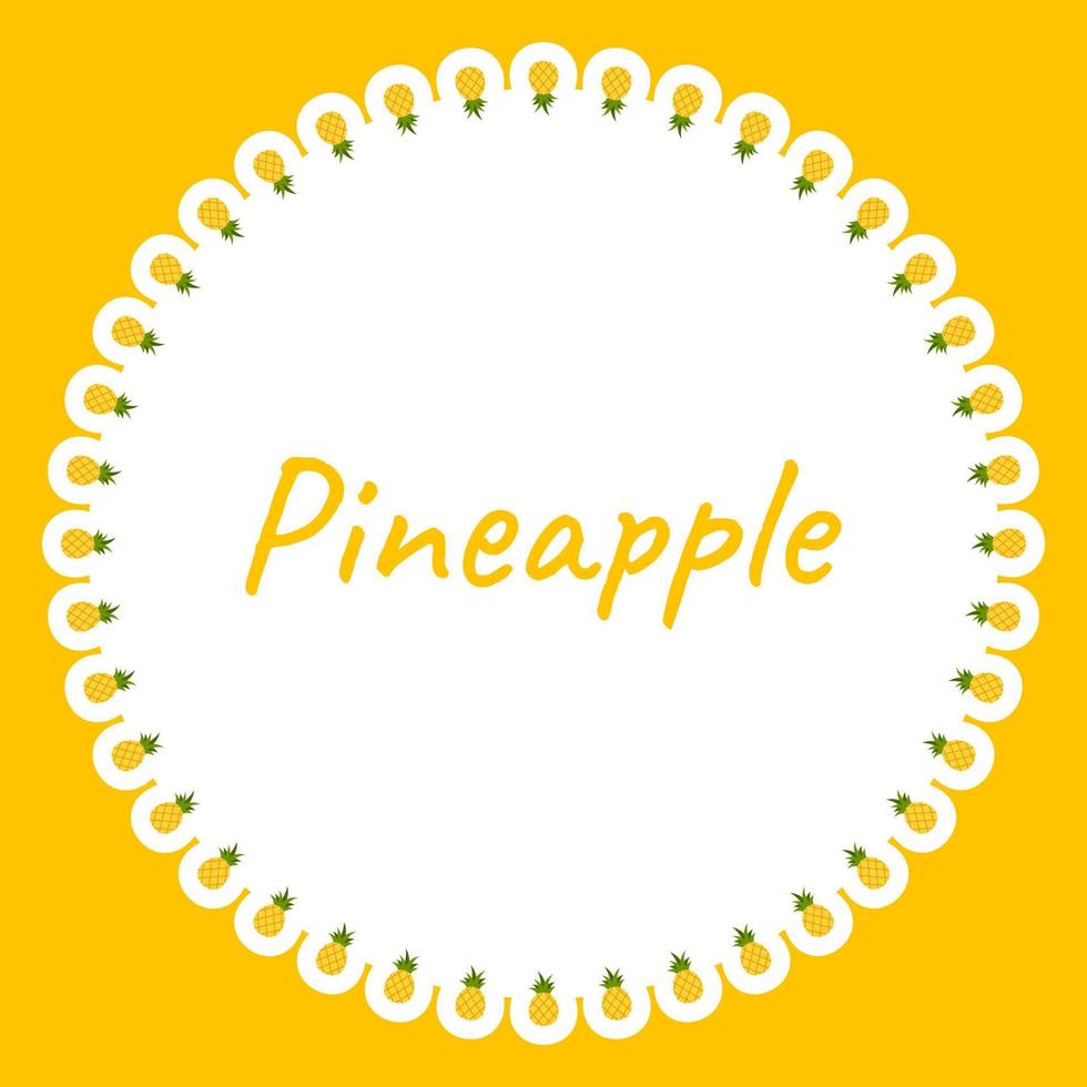 Border with Pineapple for banner, poster, and greeting card vector