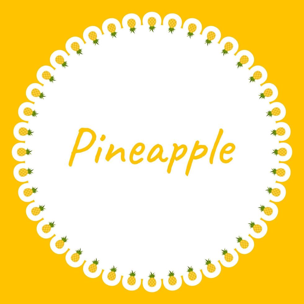 Border with Pineapple for banner, poster, and greeting card vector