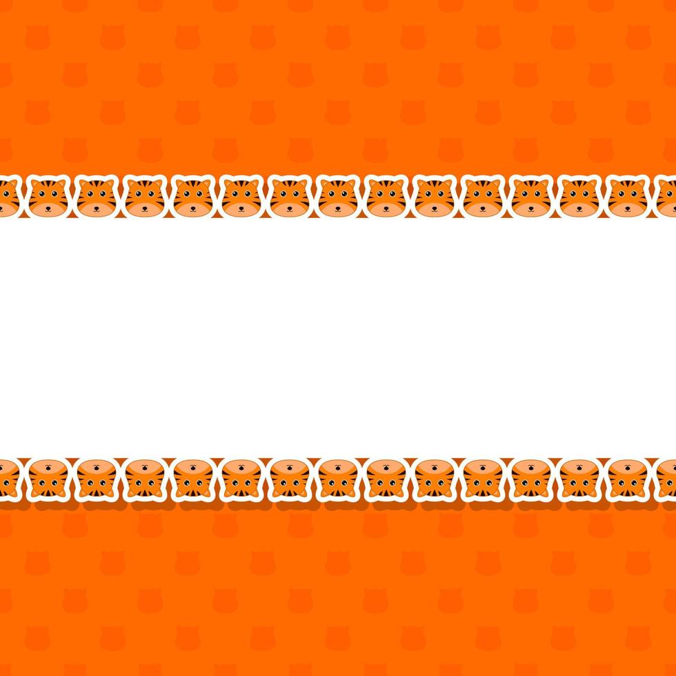 Tiger with frame for banner, poster, and greeting card vector
