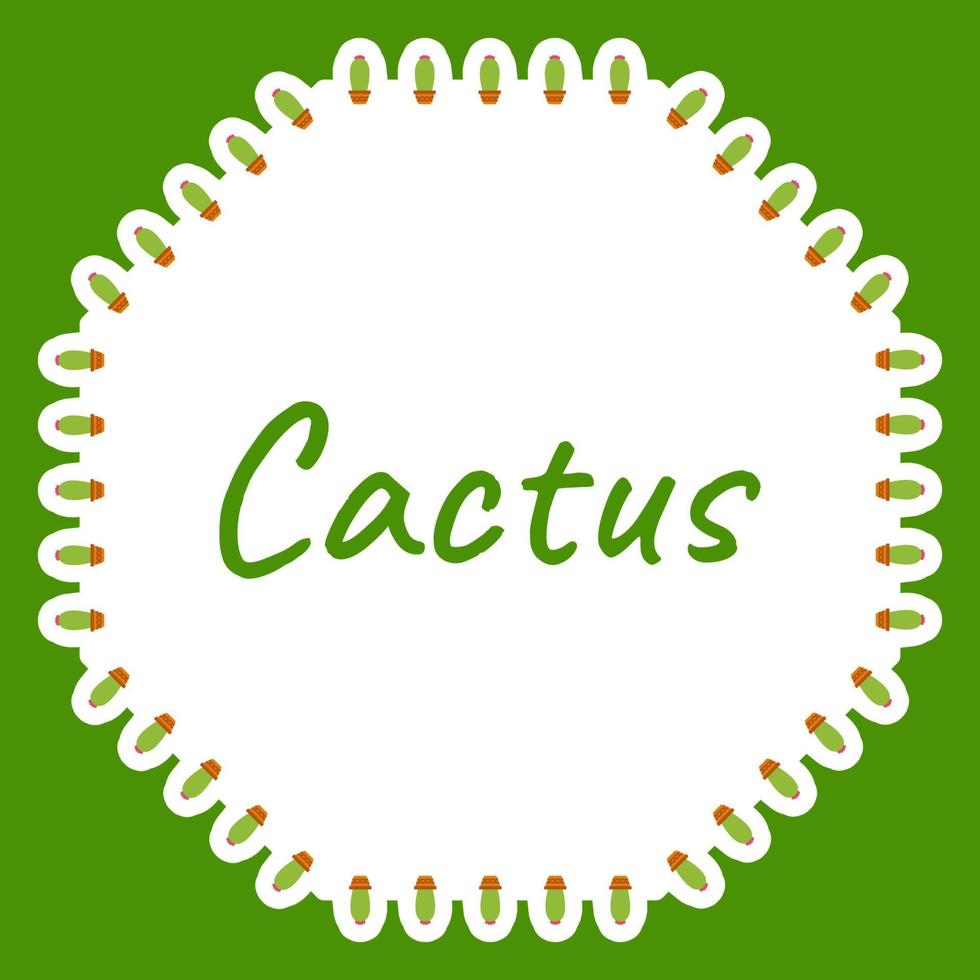 Border with Cactus for banner, poster, and greeting card vector