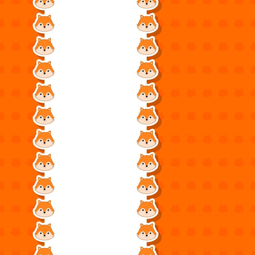 Fox with frame for banner, poster, and greeting card vector