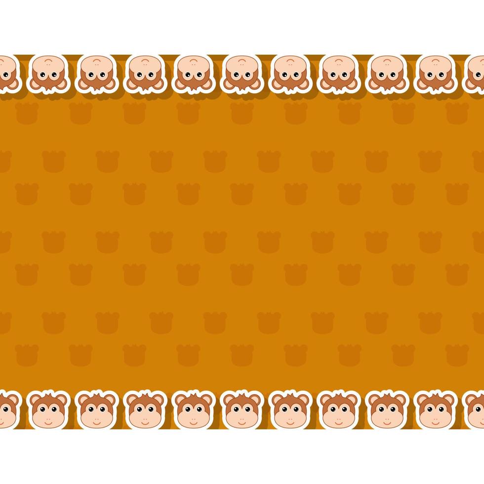 Monkey with frame for banner, poster, and greeting card vector