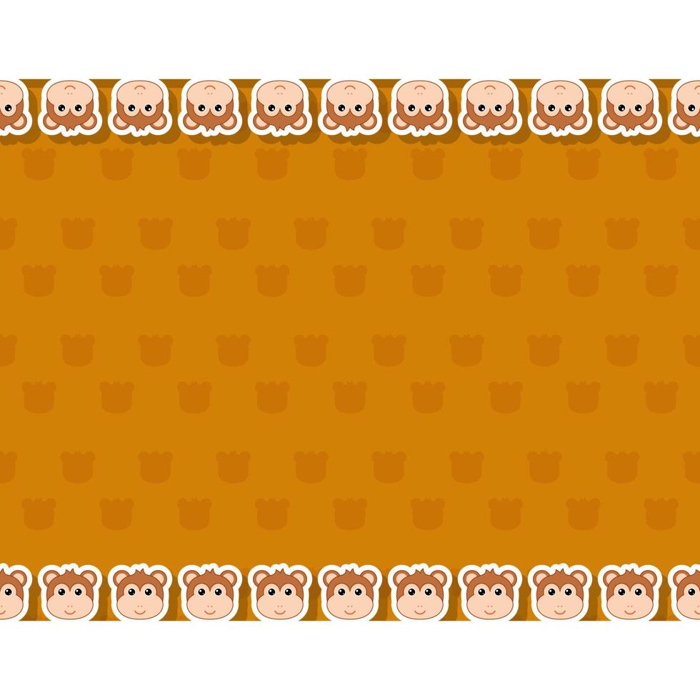 Monkey with frame for banner, poster, and greeting card vector