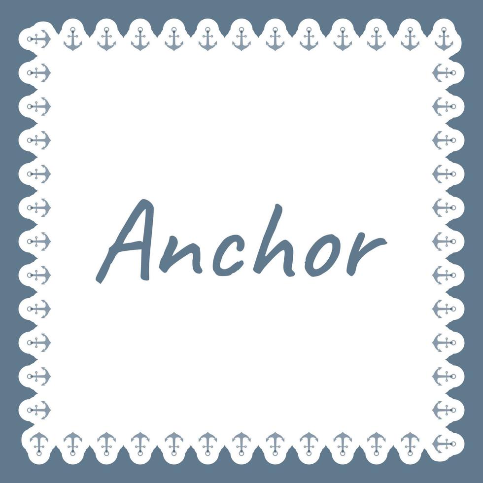Border with Anchor for banner, poster, and greeting card vector