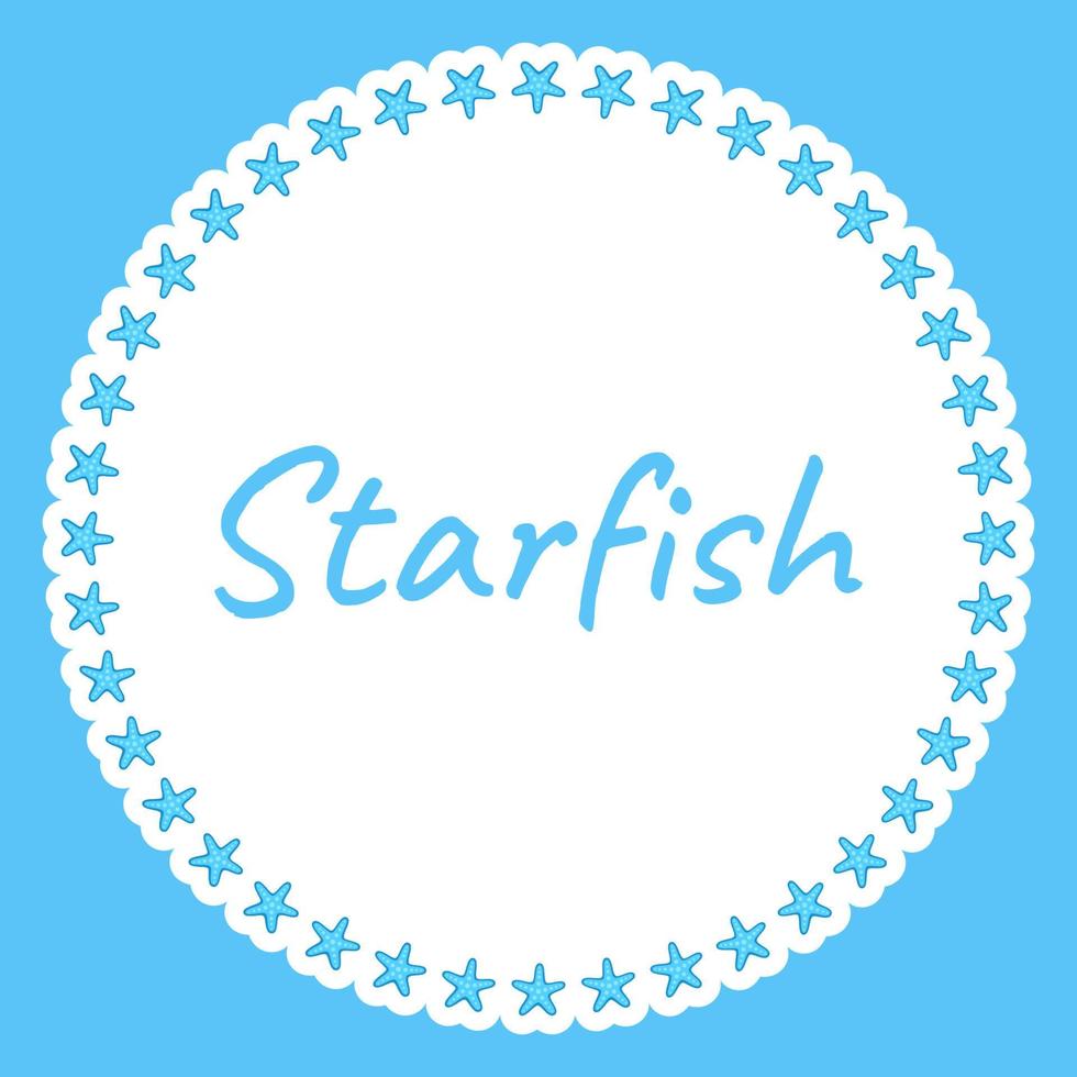 Border with Starfish for banner, poster, and greeting card vector