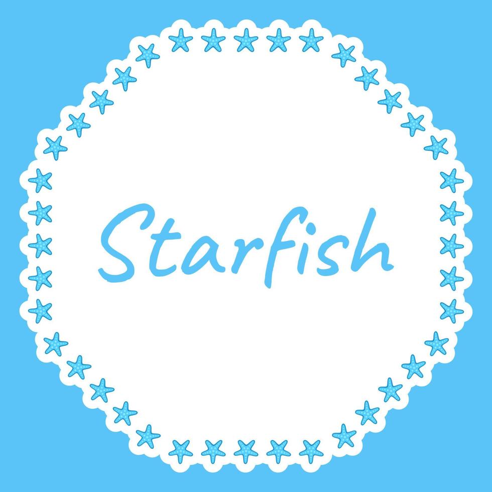 Border with Starfish for banner, poster, and greeting card vector