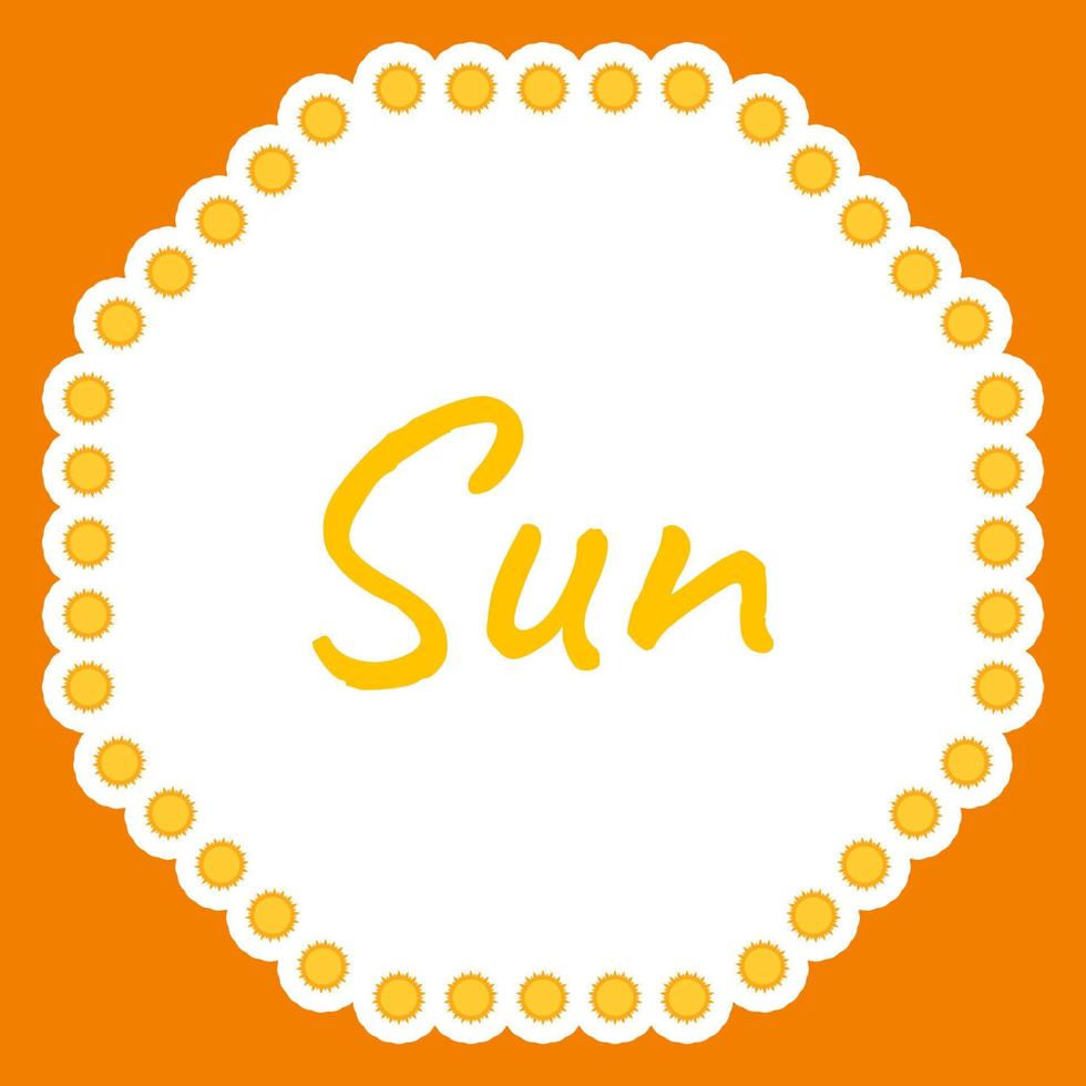 Border with Sun for banner, poster, and greeting card vector