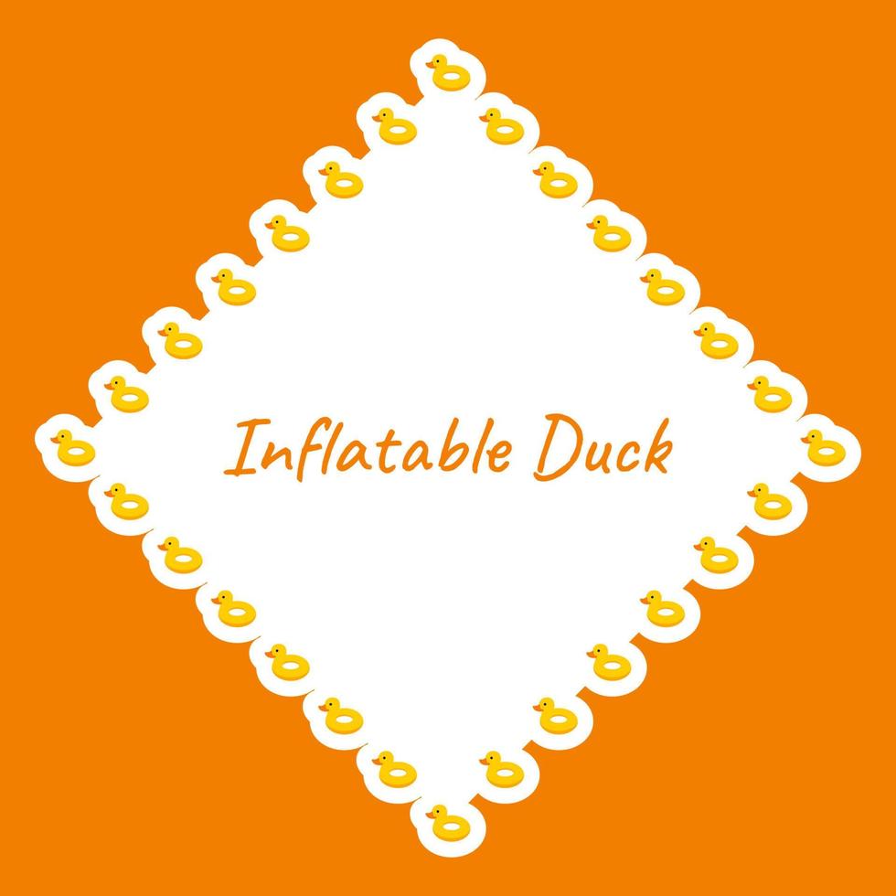 Border with Inflatable Duck for banner, poster, and greeting card vector