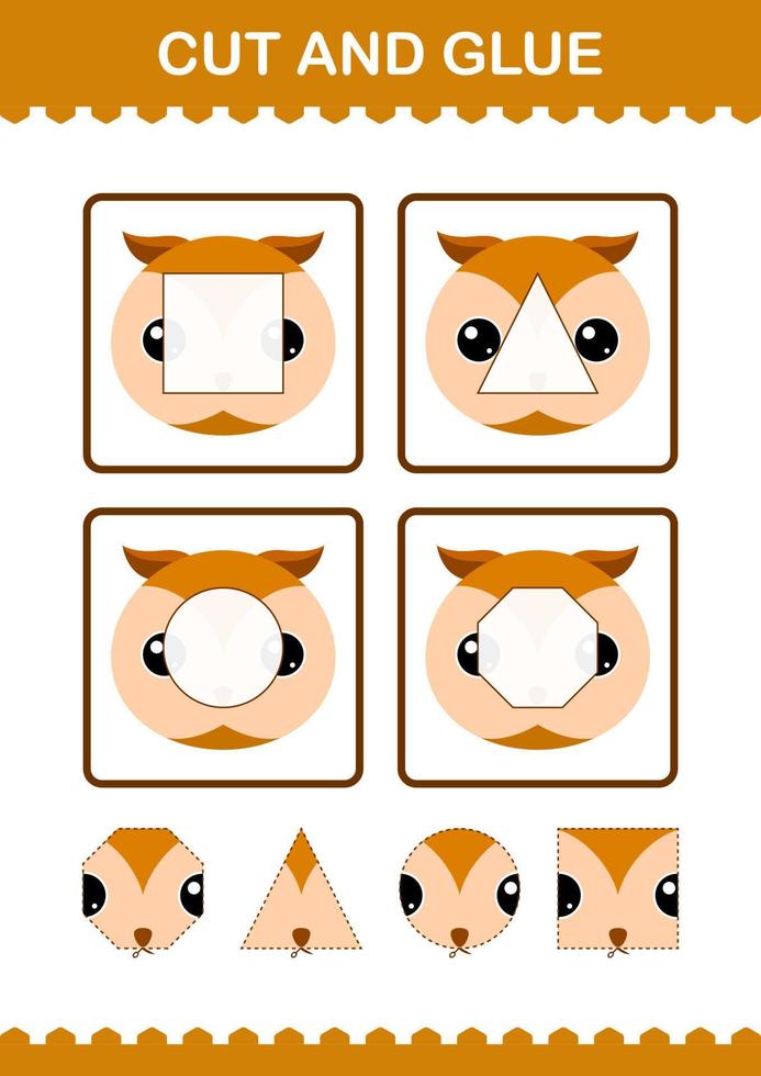 Cut and glue Owl face. Worksheet for kids vector