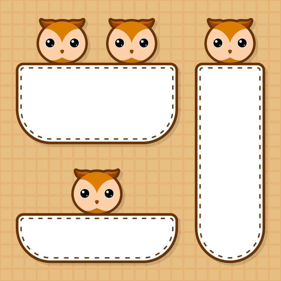 Set of cute banner with Owl vector