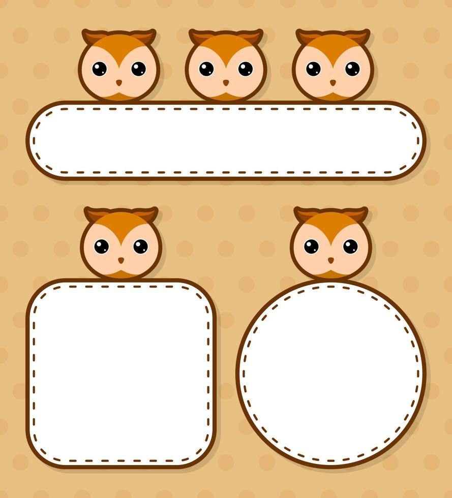 Set of cute banner with Owl vector