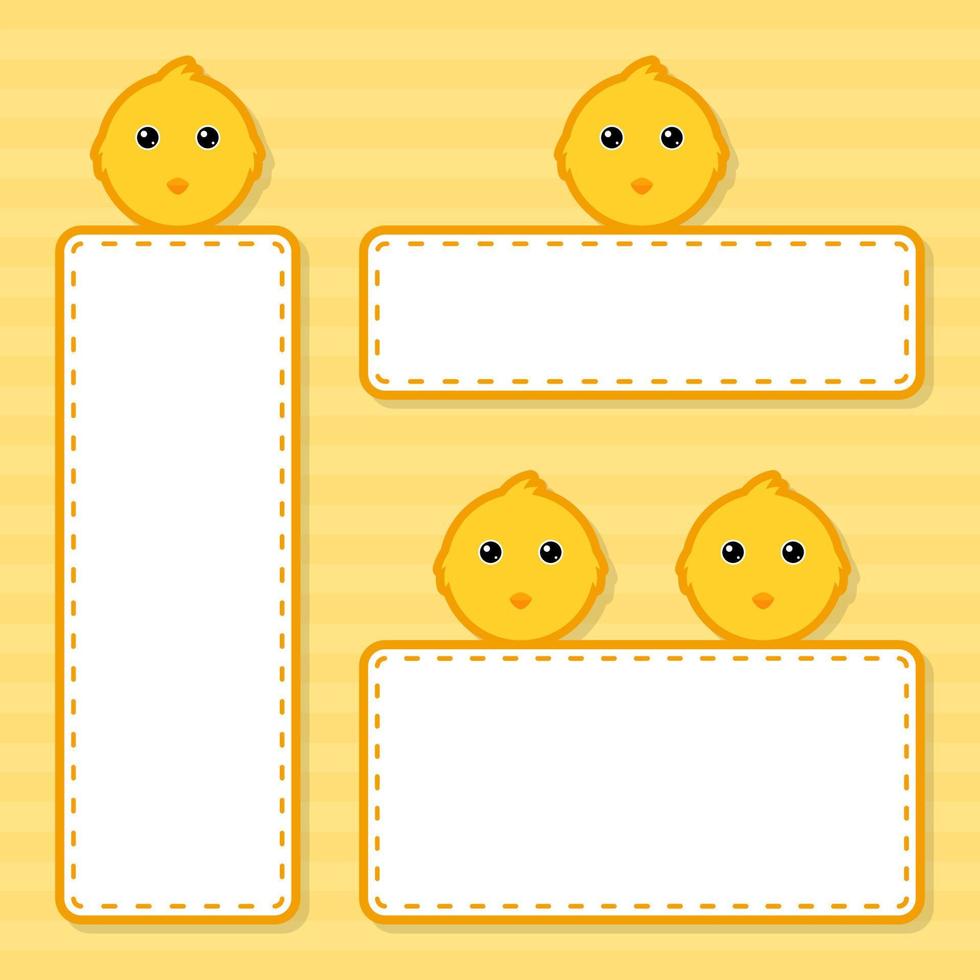 Set of cute banner with Chicken vector