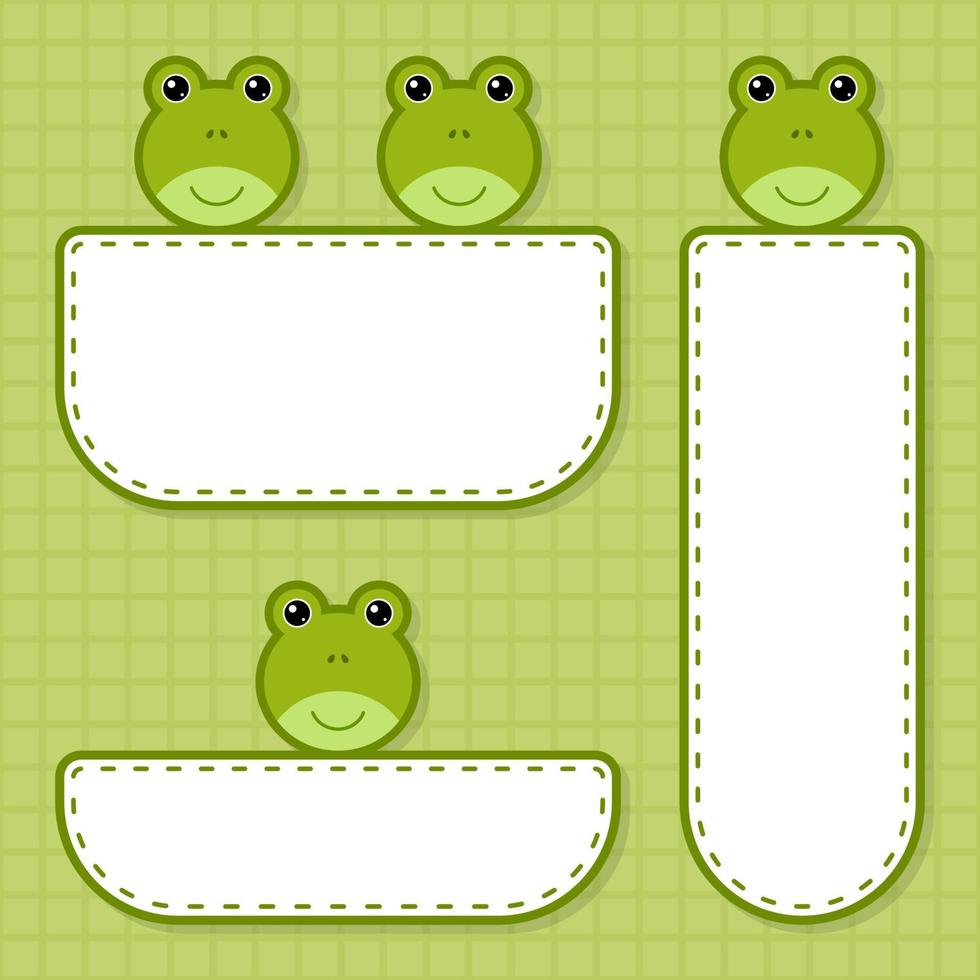 Set of cute banner with Frog vector