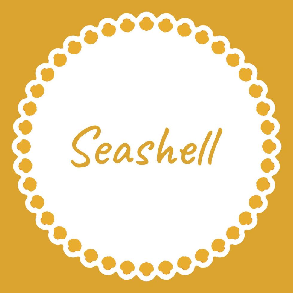 Border with Seashell for banner, poster, and greeting card vector