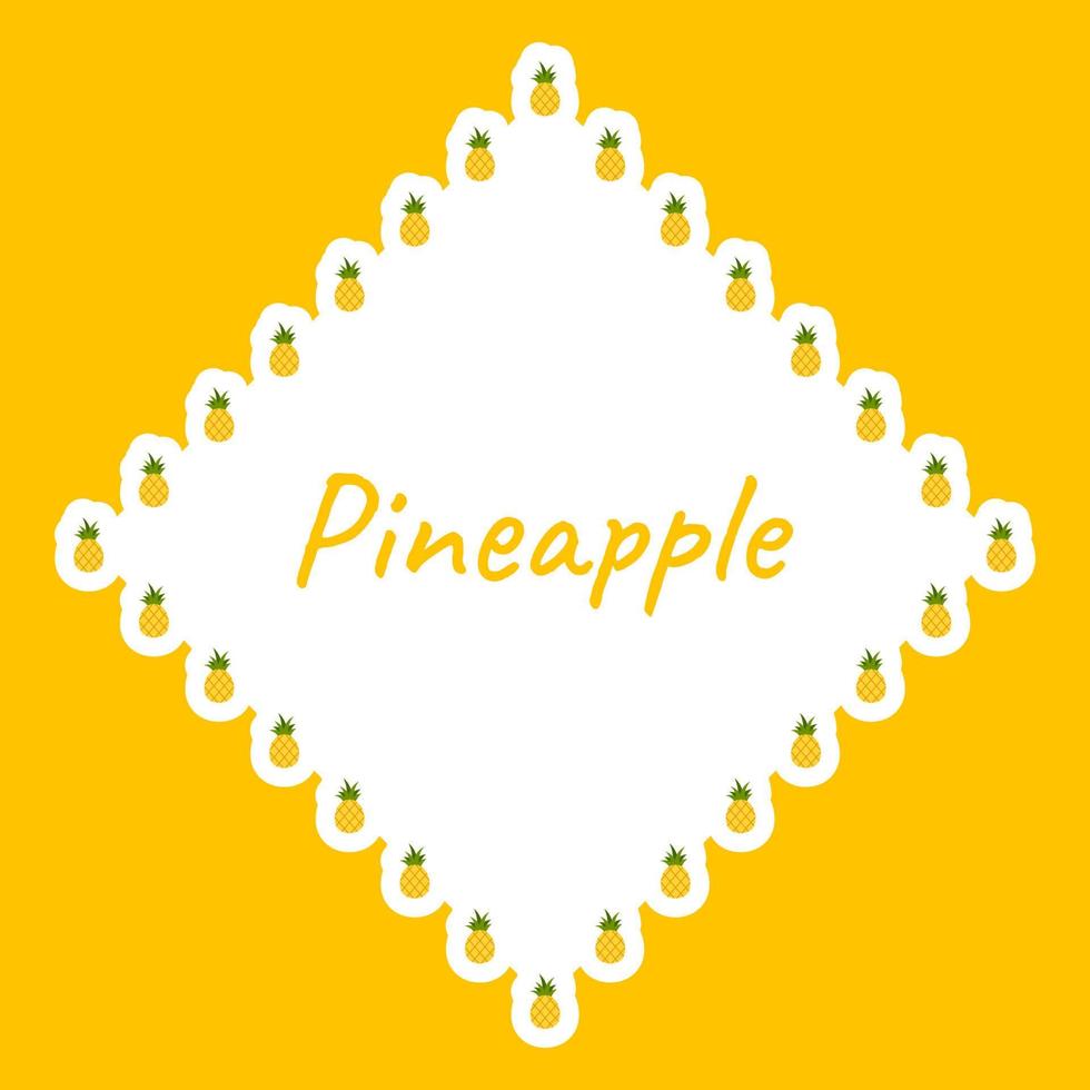 Border with Pineapple for banner, poster, and greeting card vector