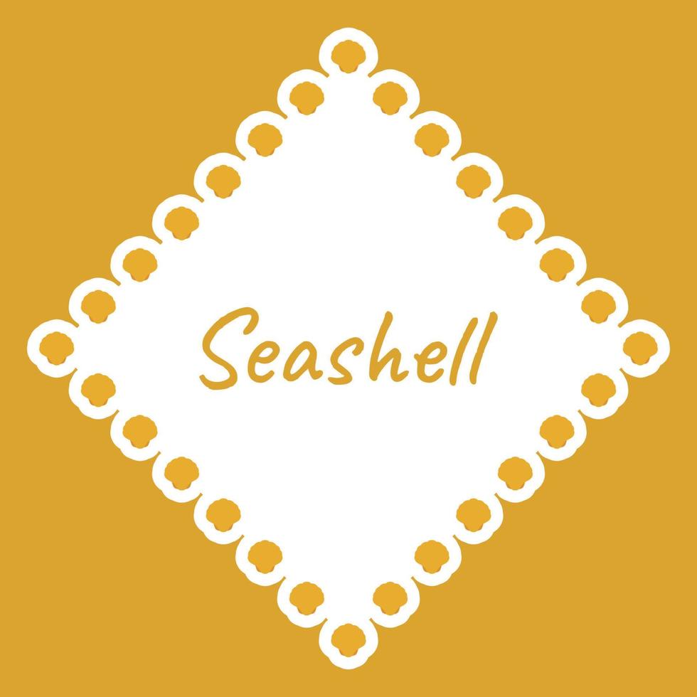 Border with Seashell for banner, poster, and greeting card vector
