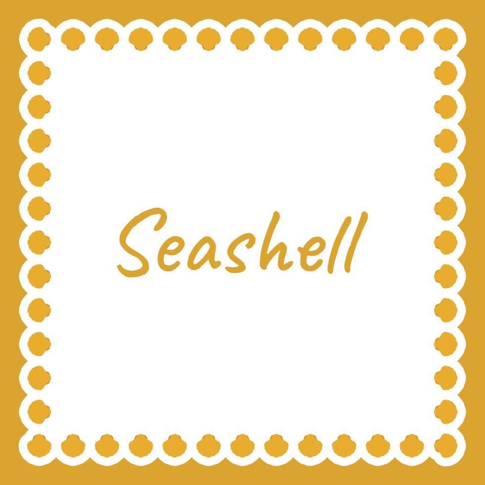 Border with Seashell for banner, poster, and greeting card vector