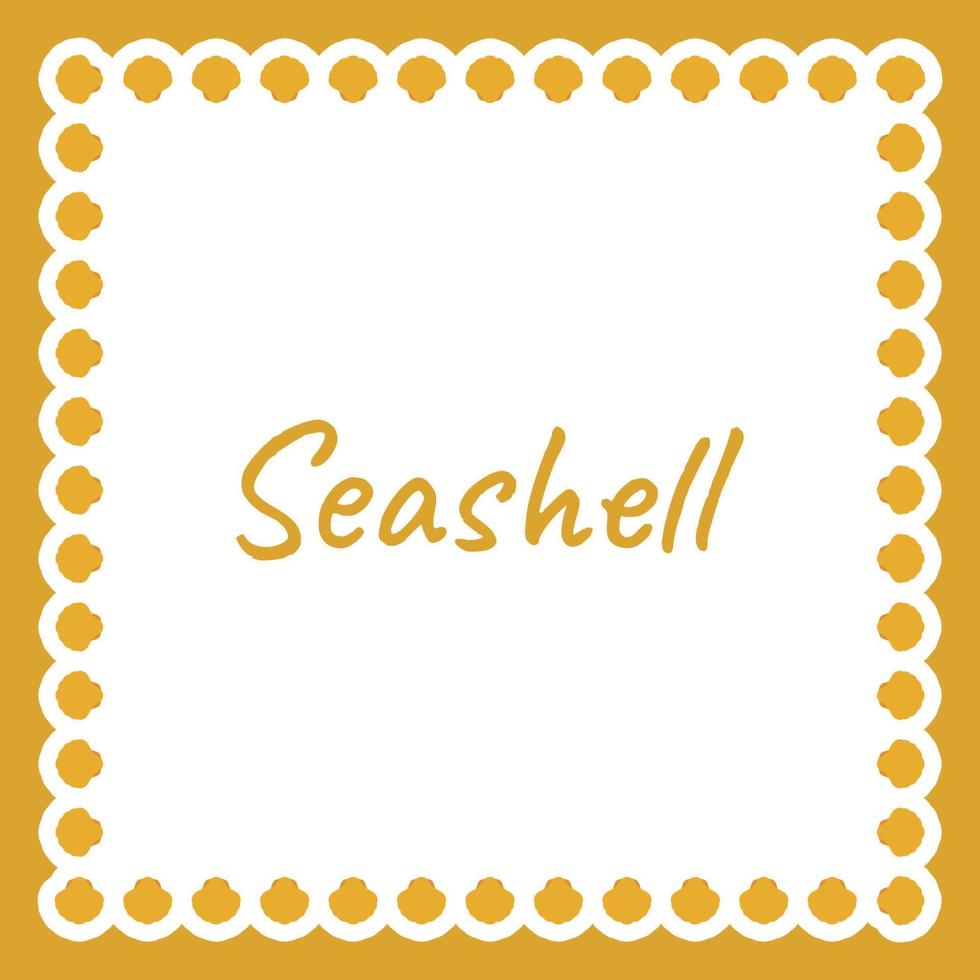 Border with Seashell for banner, poster, and greeting card vector