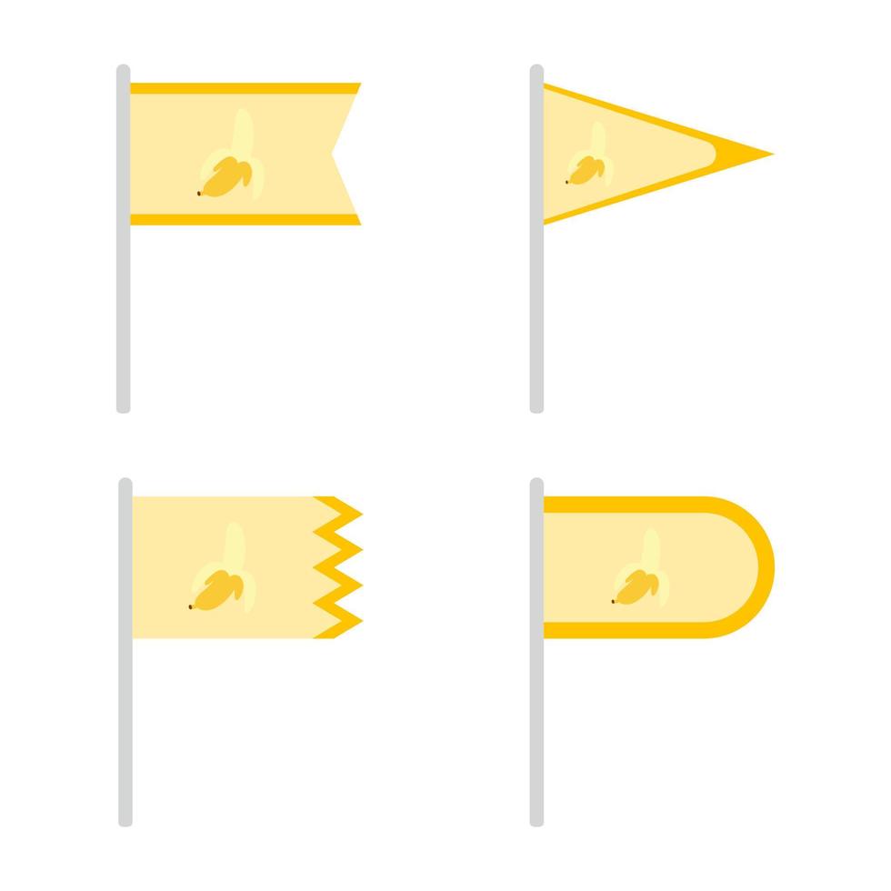 Set of colored Flags with Banana vector