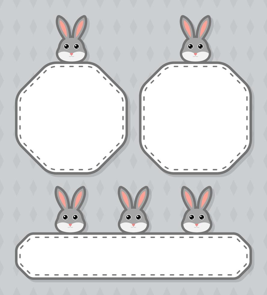Set of cute banner with Rabbit vector