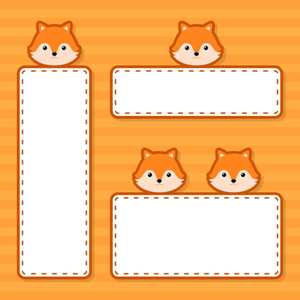 Set of cute banner with Fox vector