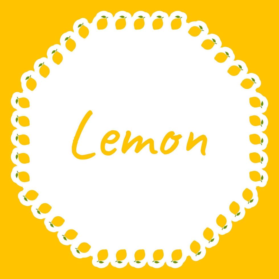 Border with Lemon for banner, poster, and greeting card vector