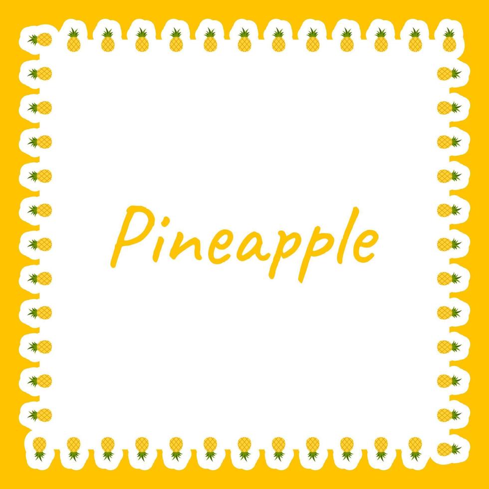 Border with Pineapple for banner, poster, and greeting card vector