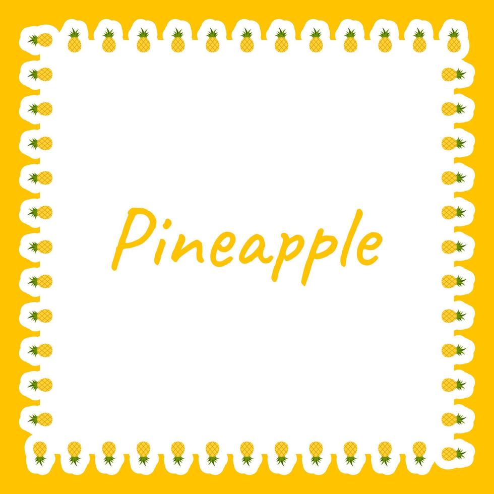 Border with Pineapple for banner, poster, and greeting card vector