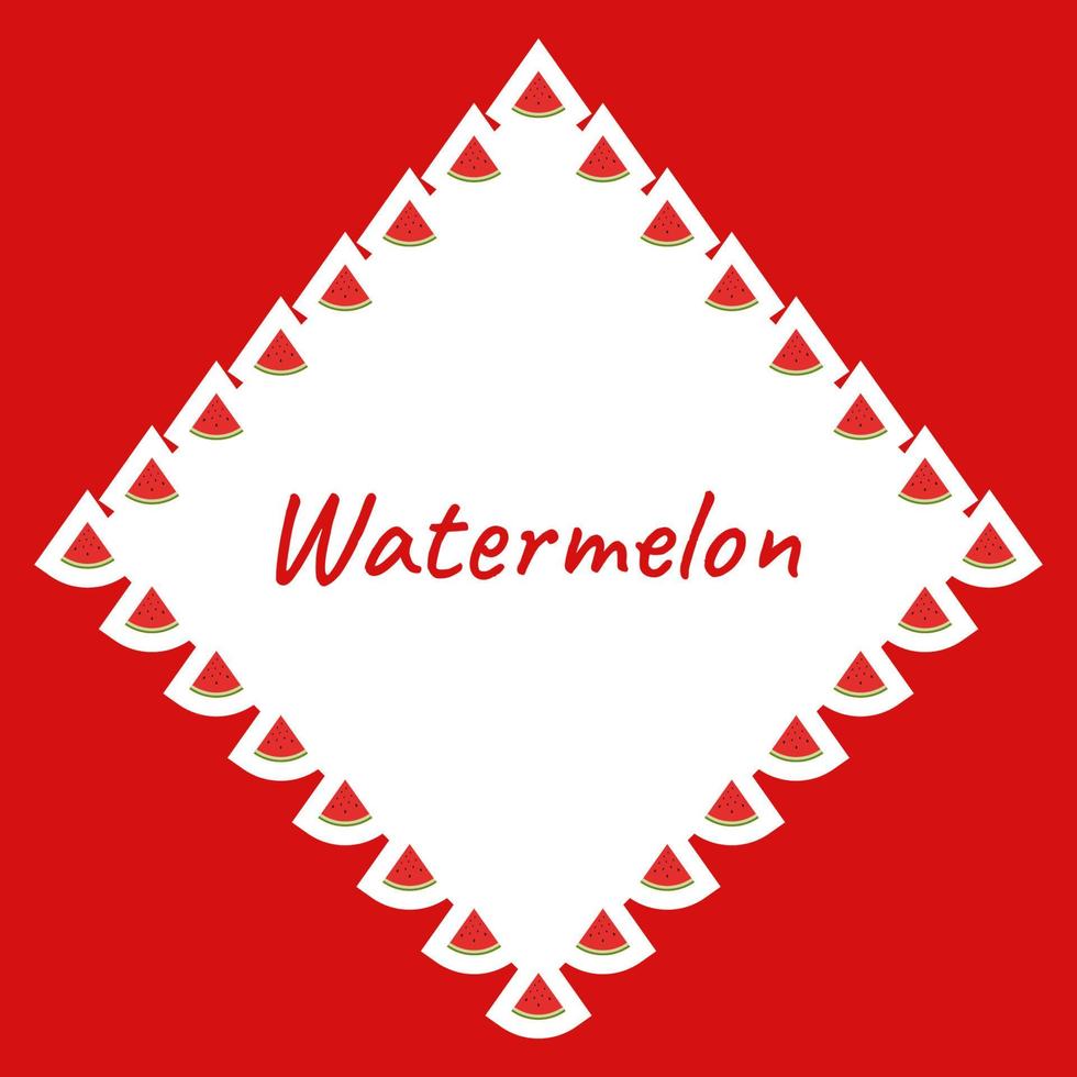 Border with Watermelon for banner, poster, and greeting card vector