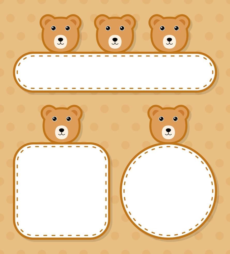 Set of cute banner with Bear vector