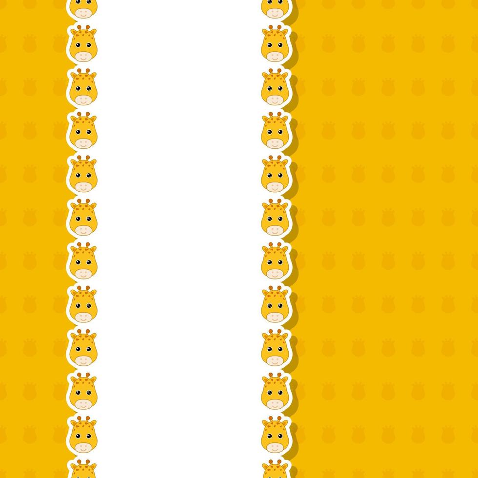 Giraffe with frame for banner, poster, and greeting card vector