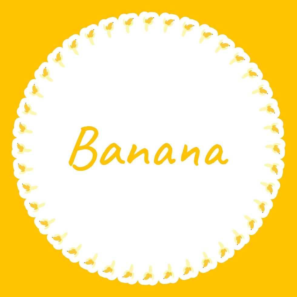 Border with Banana for banner, poster, and greeting card vector