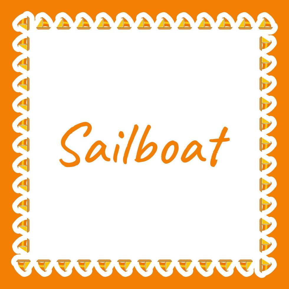 Border with Sailboat for banner, poster, and greeting card vector