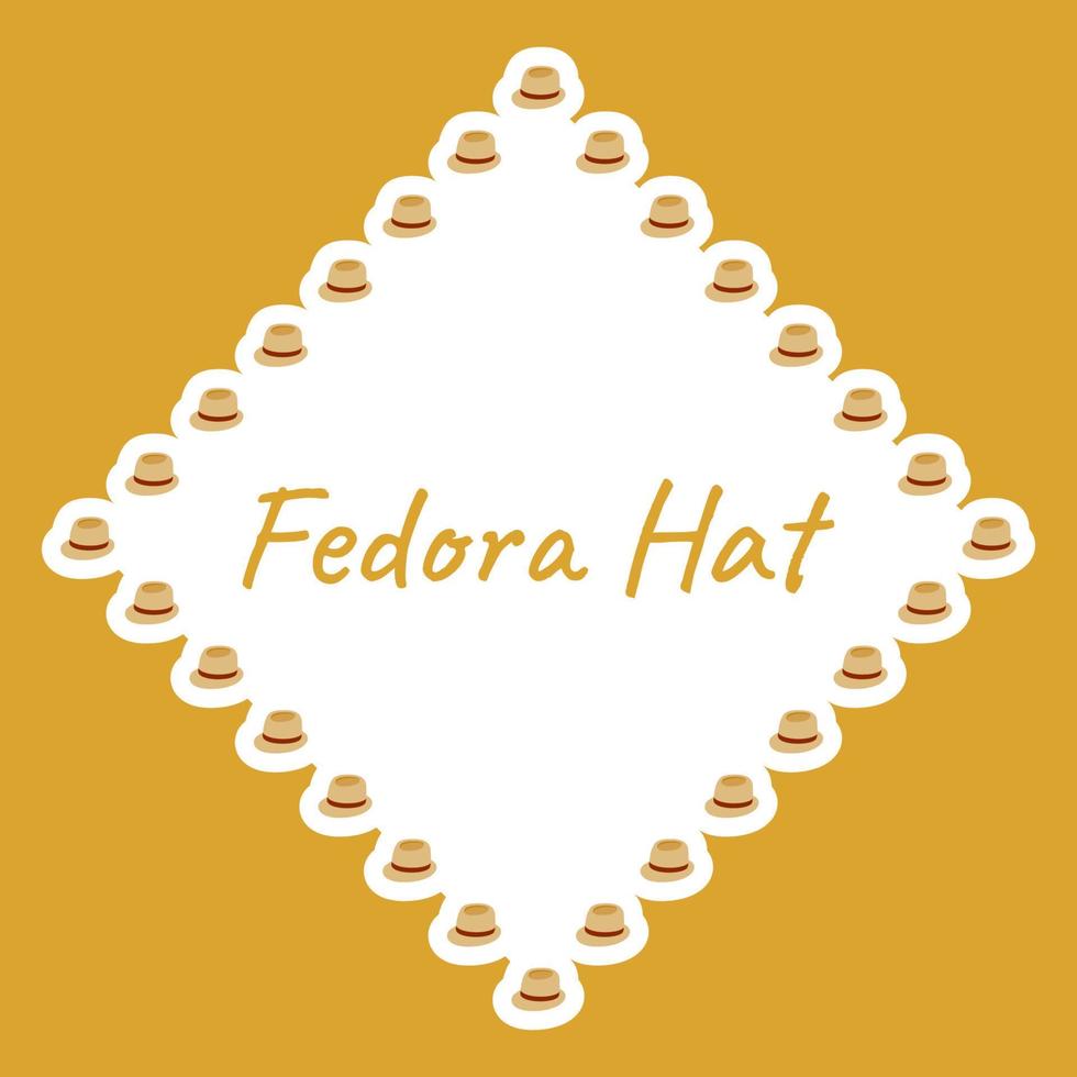 Border with Fedora Hat for banner, poster, and greeting card vector