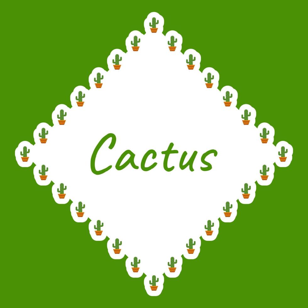 Border with Cactus for banner, poster, and greeting card vector