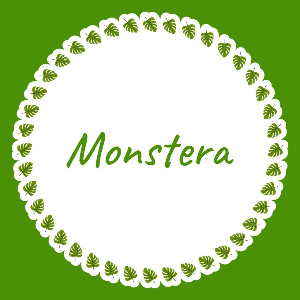 Border with Monstera for banner, poster, and greeting card vector