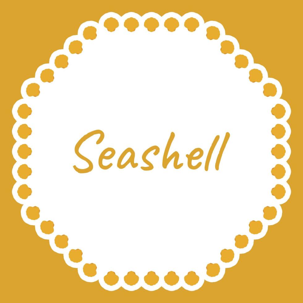 Border with Seashell for banner, poster, and greeting card vector