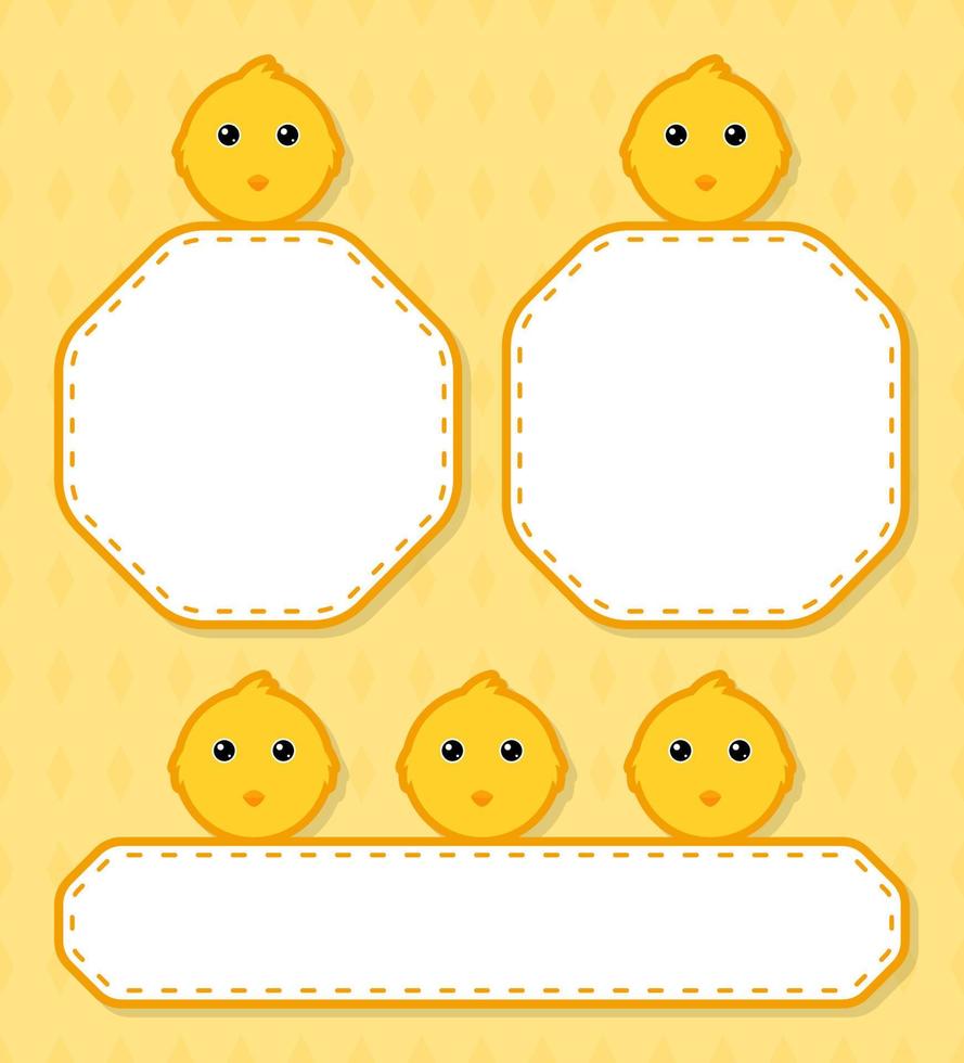 Set of cute banner with Chicken vector