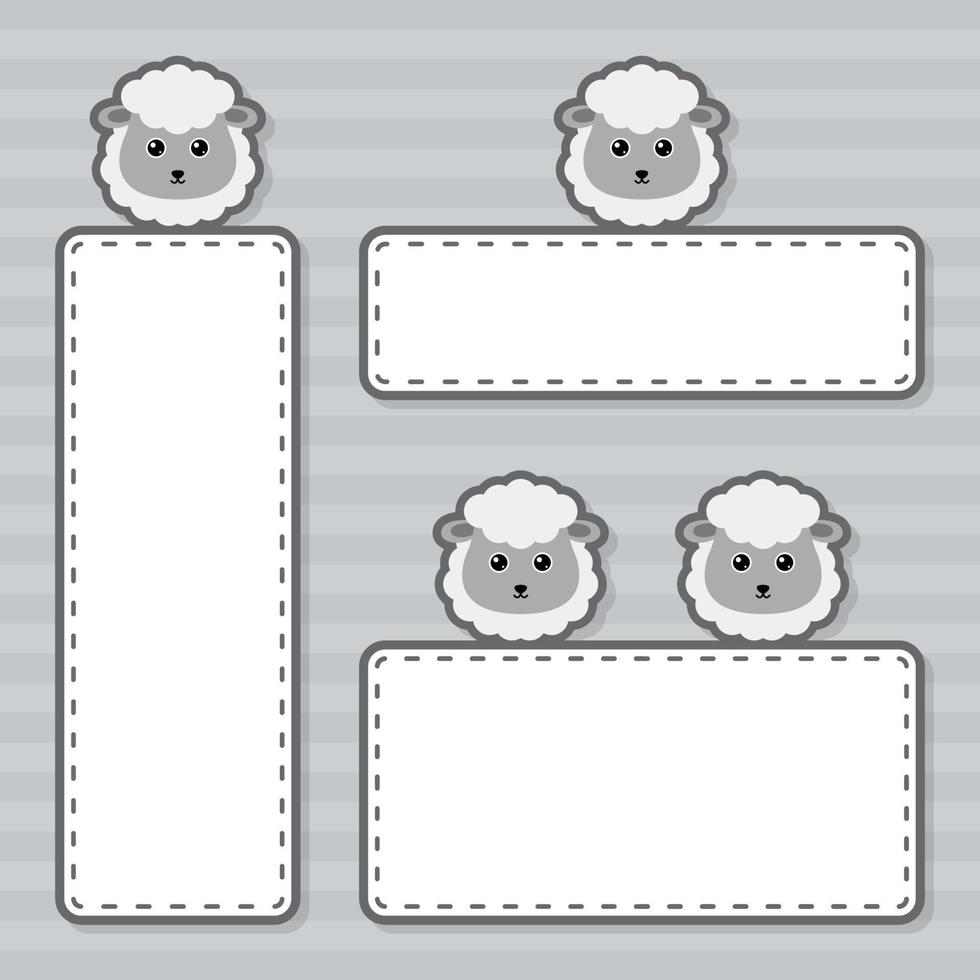 Set of cute banner with Sheep vector