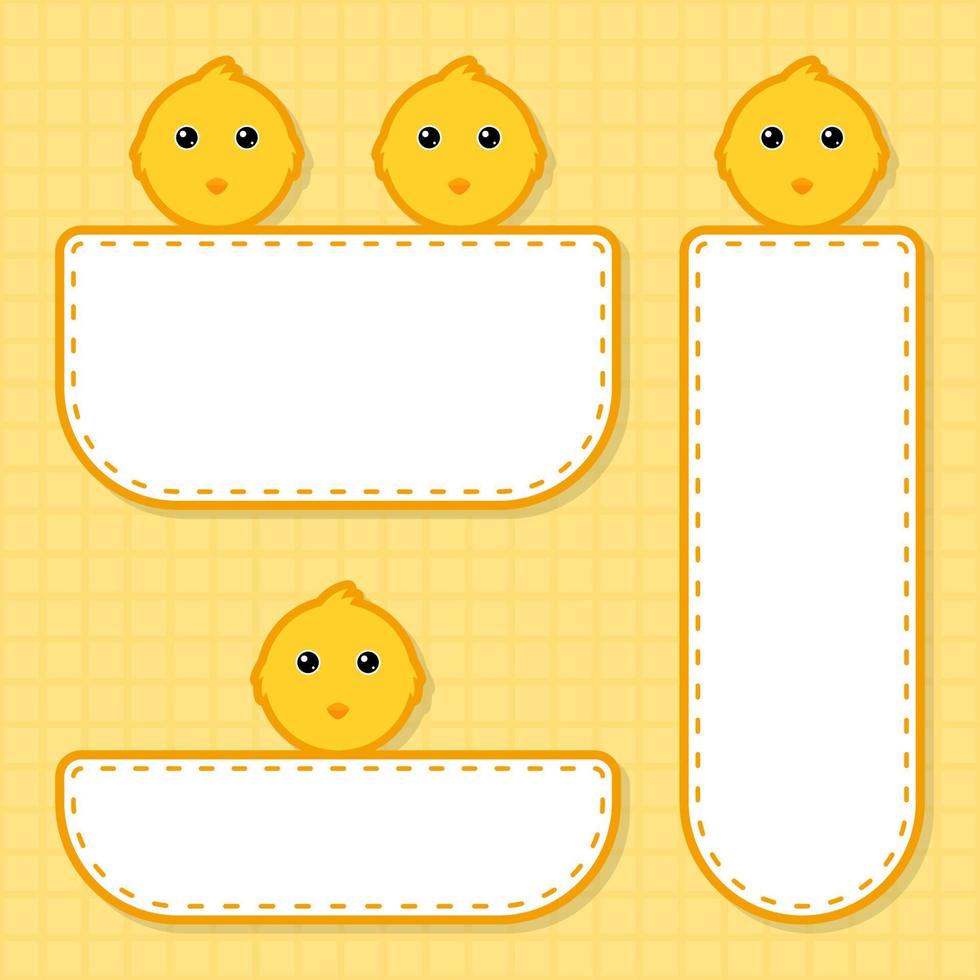 Set of cute banner with Chicken vector