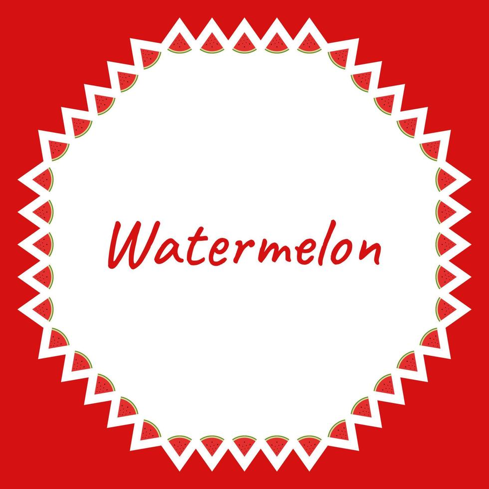 Border with Watermelon for banner, poster, and greeting card vector