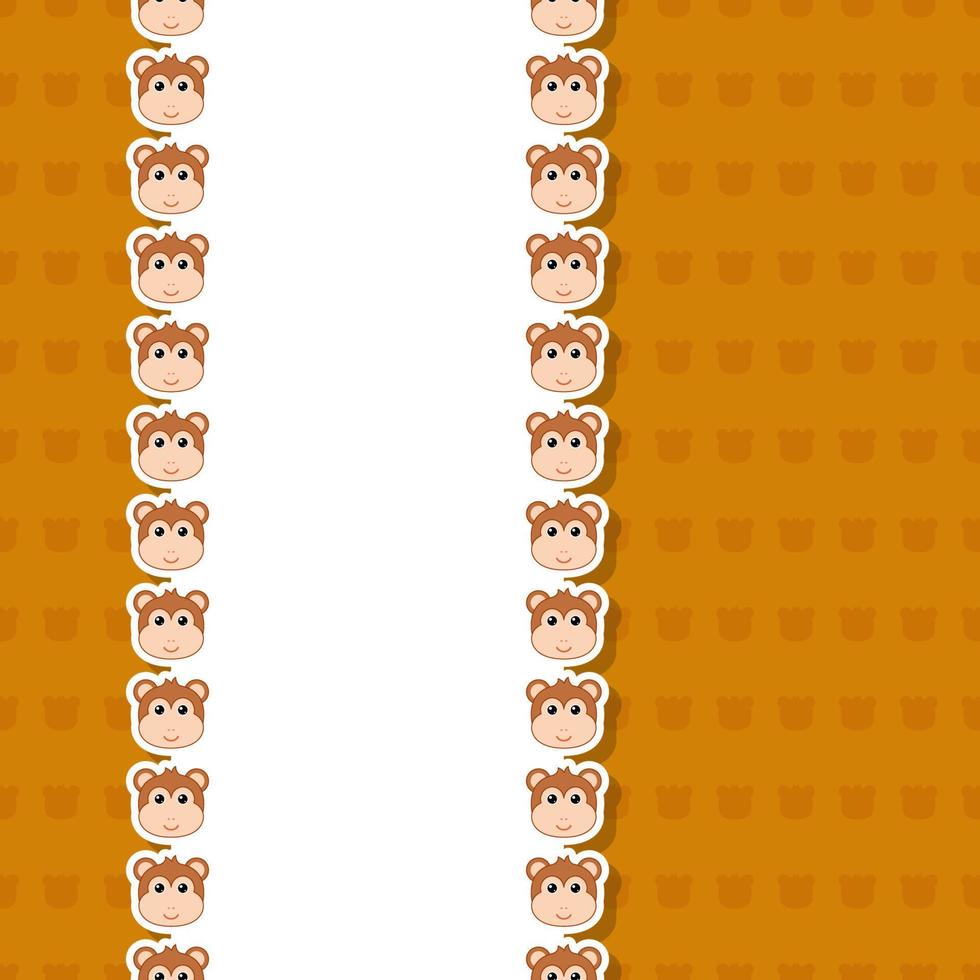 Monkey with frame for banner, poster, and greeting card vector