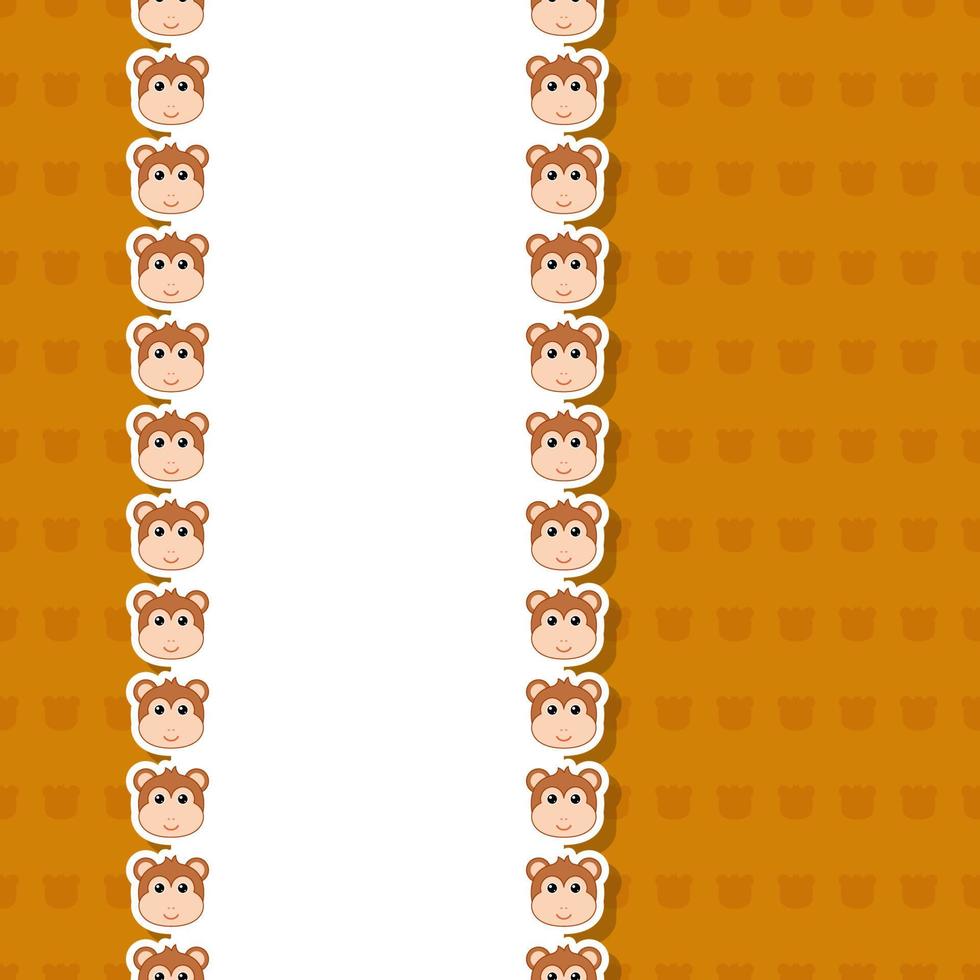 Monkey with frame for banner, poster, and greeting card vector