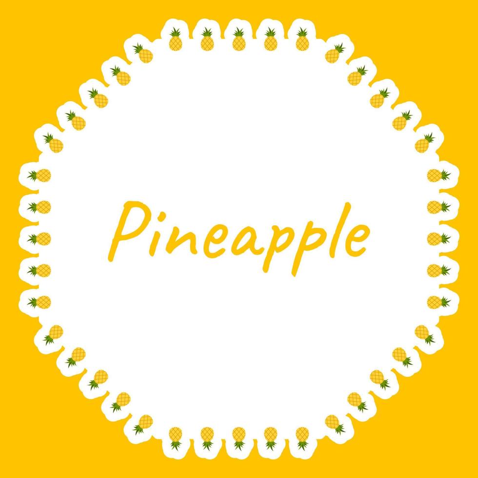 Border with Pineapple for banner, poster, and greeting card vector