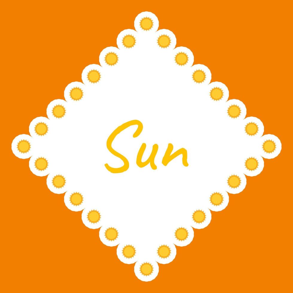 Border with Sun for banner, poster, and greeting card vector