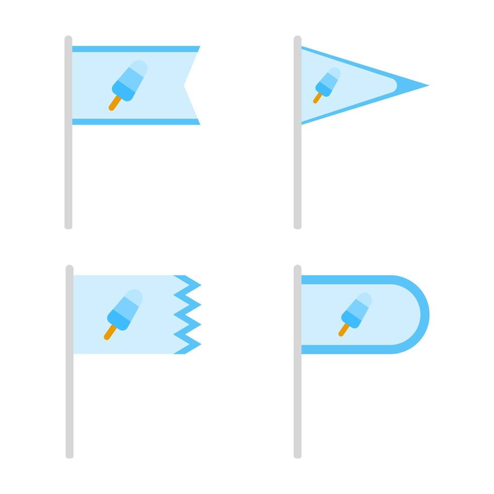 Set of colored Flags with Ice Cream vector