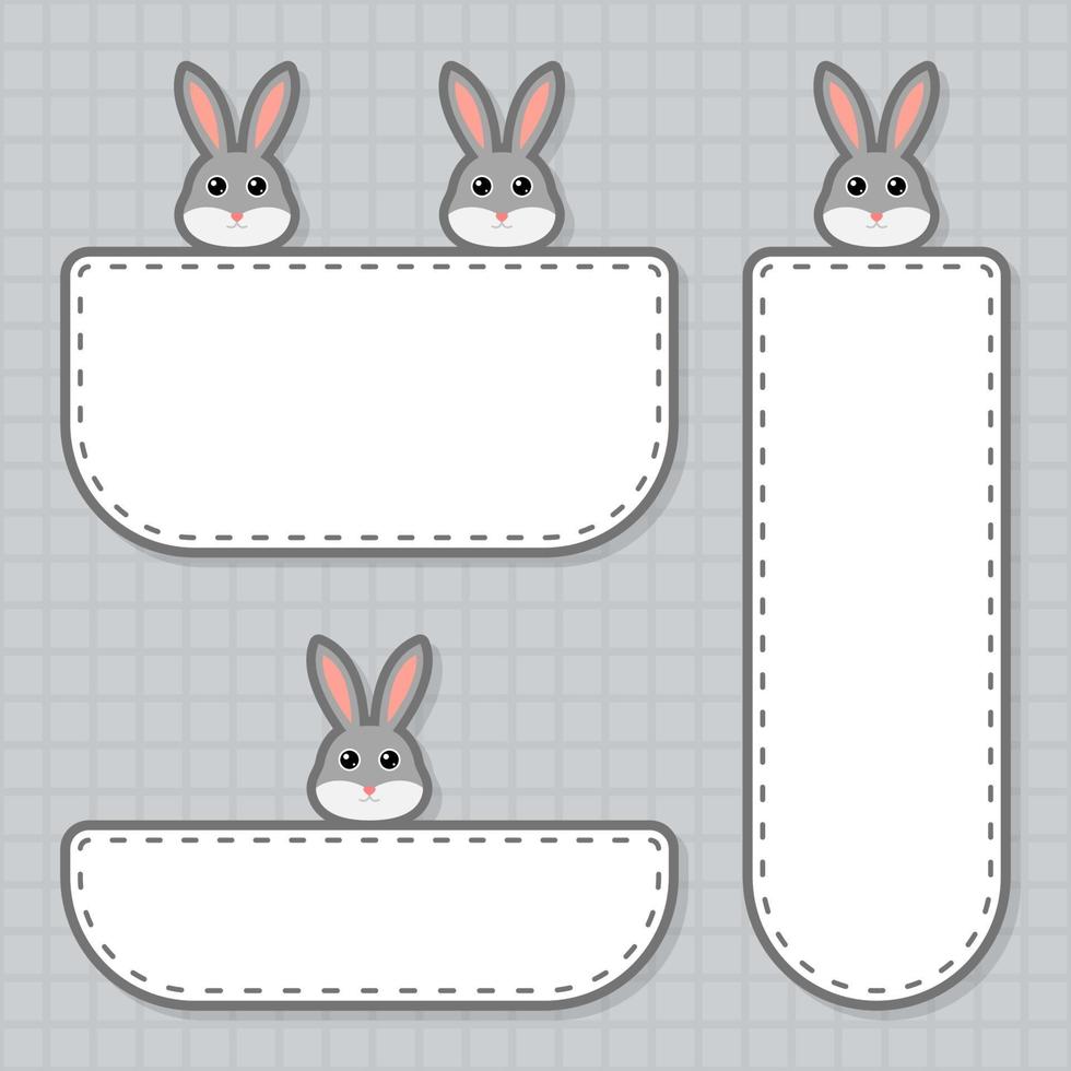 Set of cute banner with Rabbit vector
