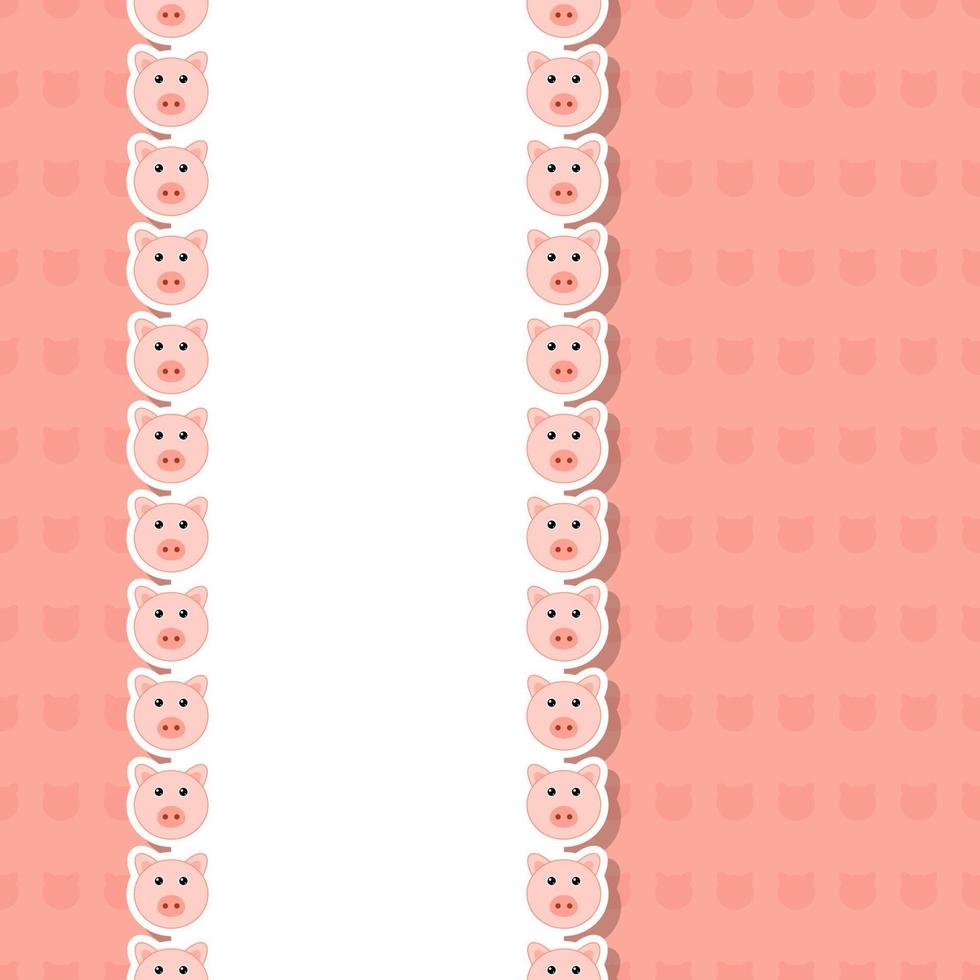 Pig with frame for banner, poster, and greeting card vector